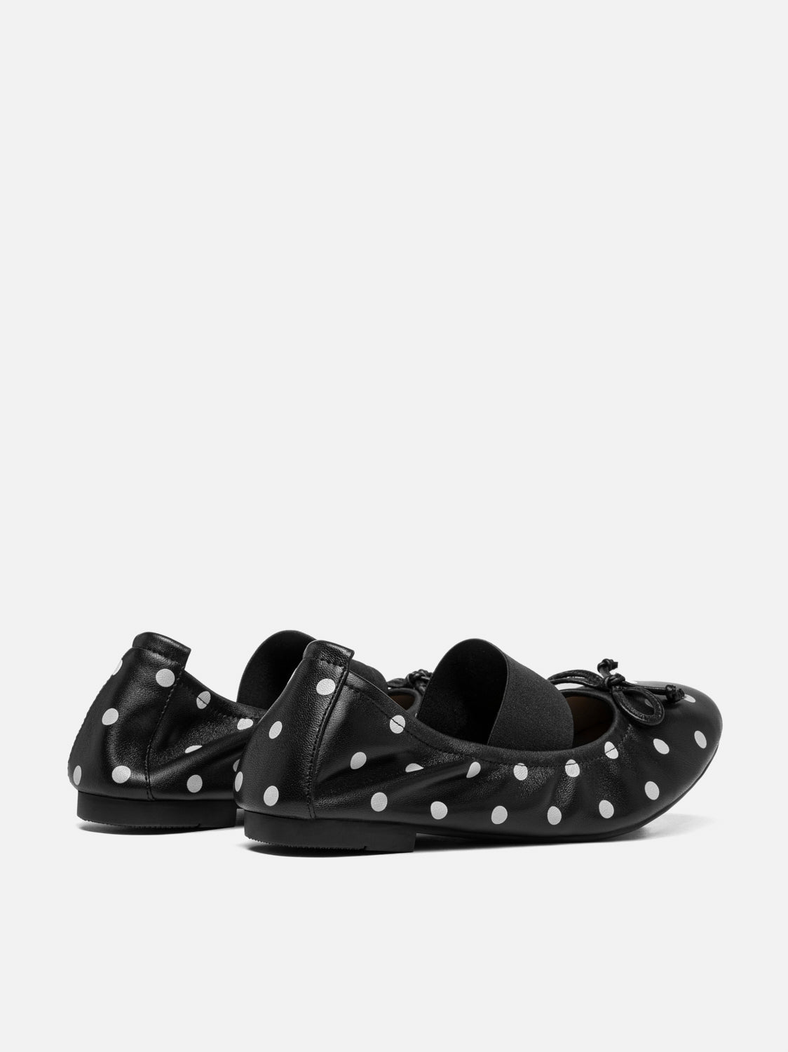 PAZZION, Kalina Polka Dot Leather Mary Janes, Black