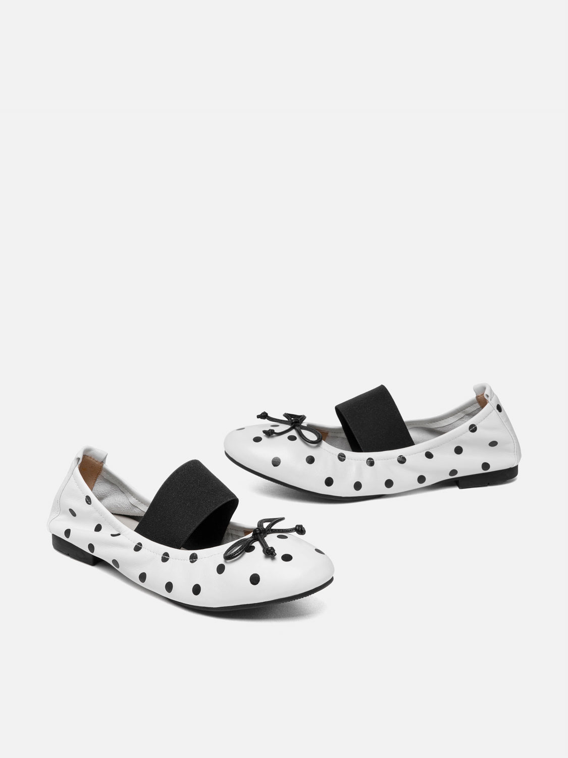 PAZZION, Kalina Polka Dot Leather Mary Janes, White