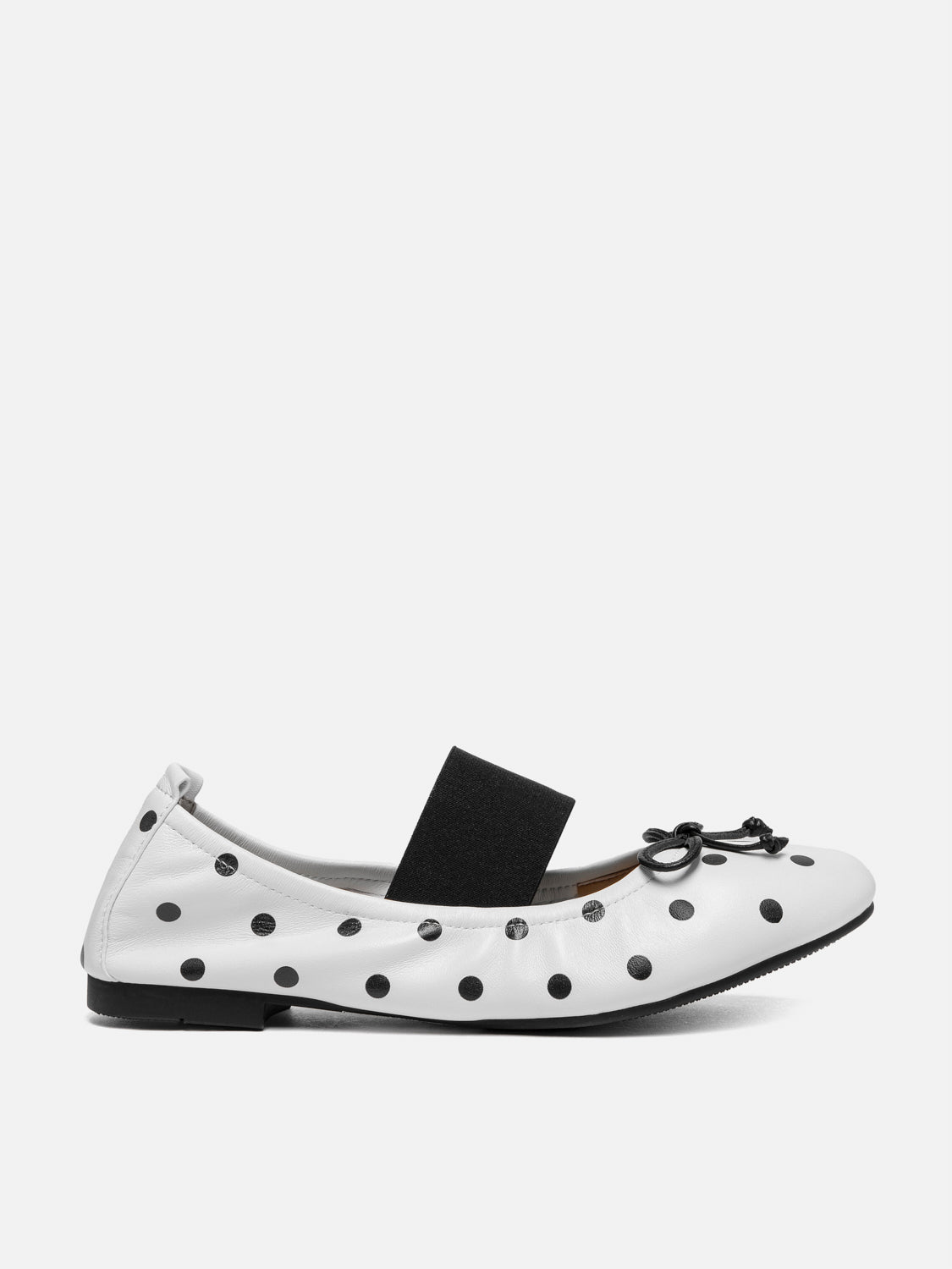 PAZZION, Kalina Polka Dot Leather Mary Janes, White