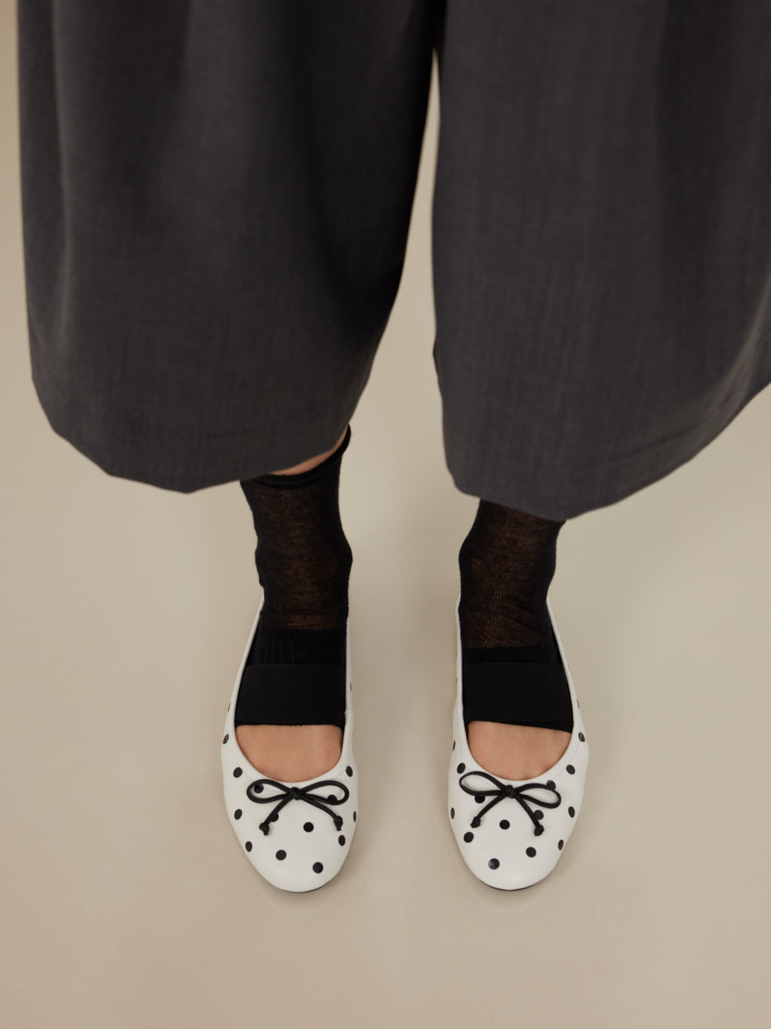 PAZZION, Kalina Polka Dot Leather Mary Janes, White