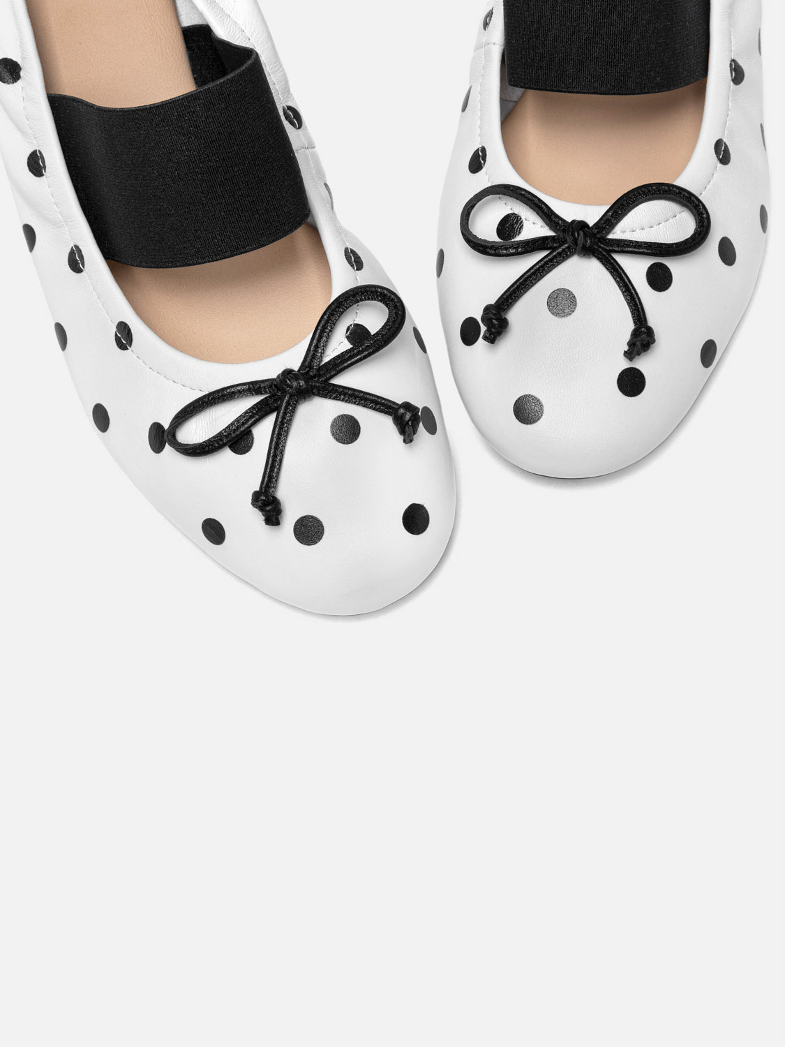 PAZZION, Kalina Polka Dot Leather Mary Janes, White