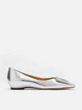 PAZZION, Kamila Covered Flats, Silver