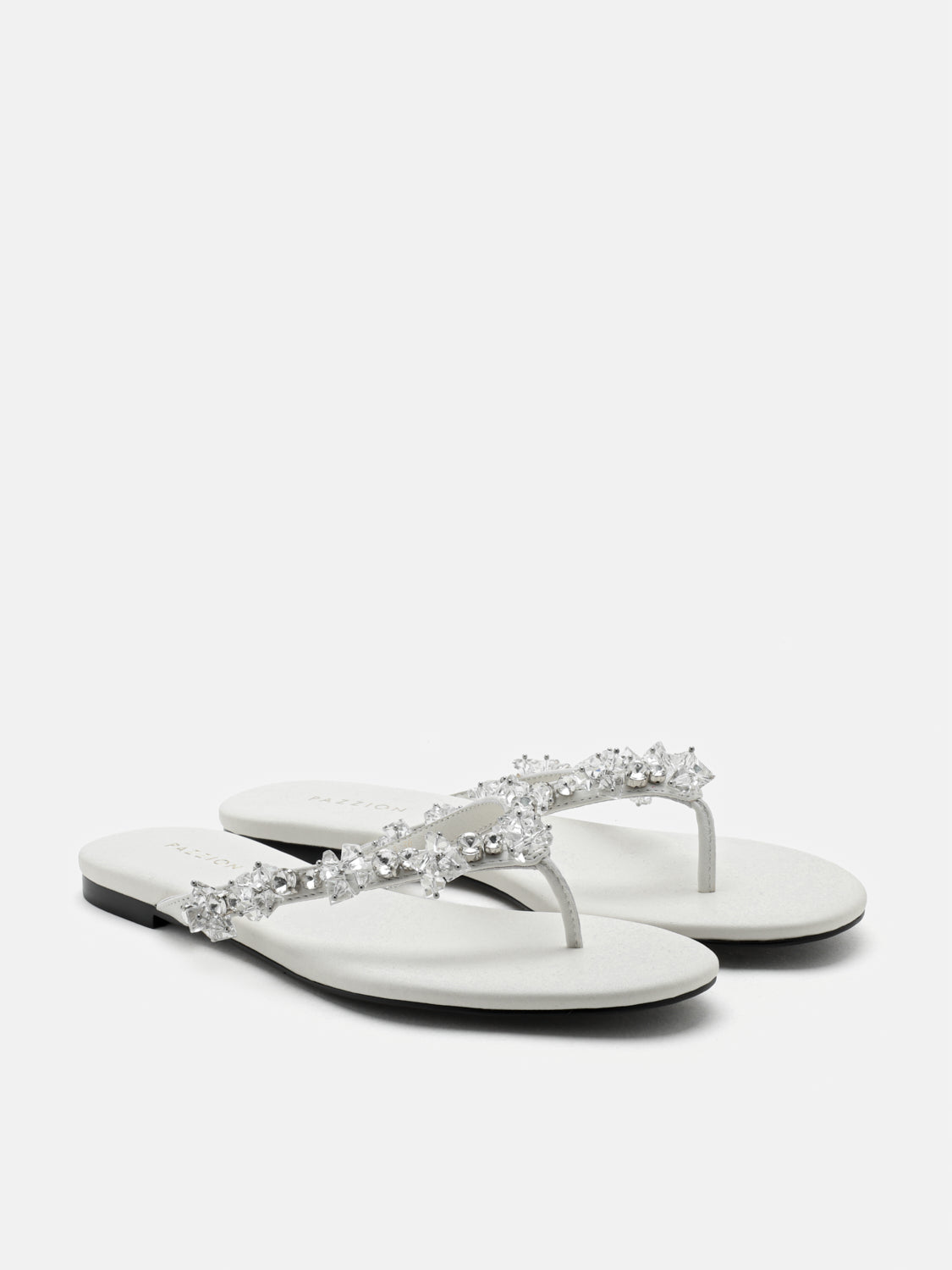 PAZZION, Karessia Diamante Embellished Sandals, Beige