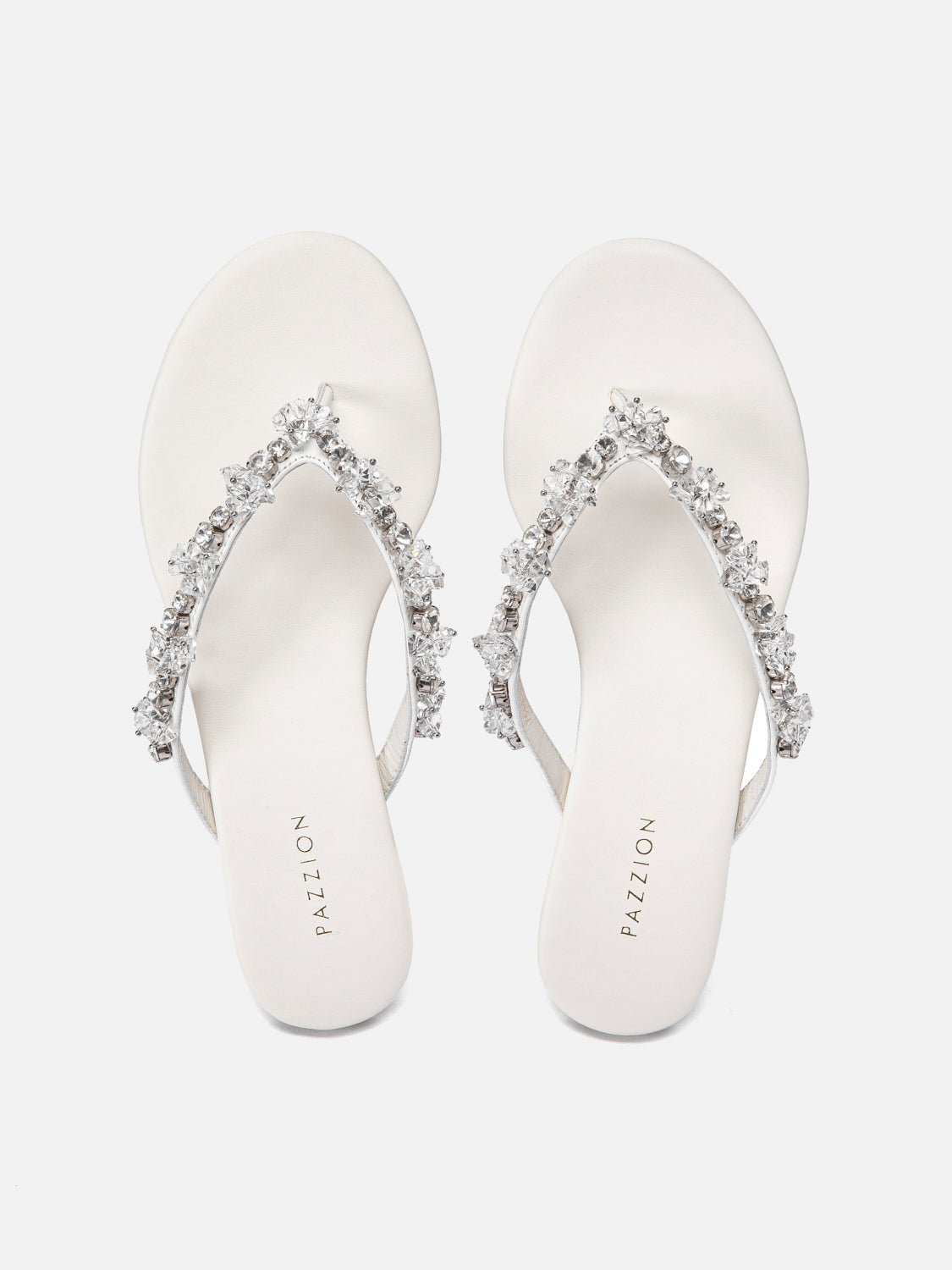 PAZZION, Karessia Diamante Embellished Sandals, Beige