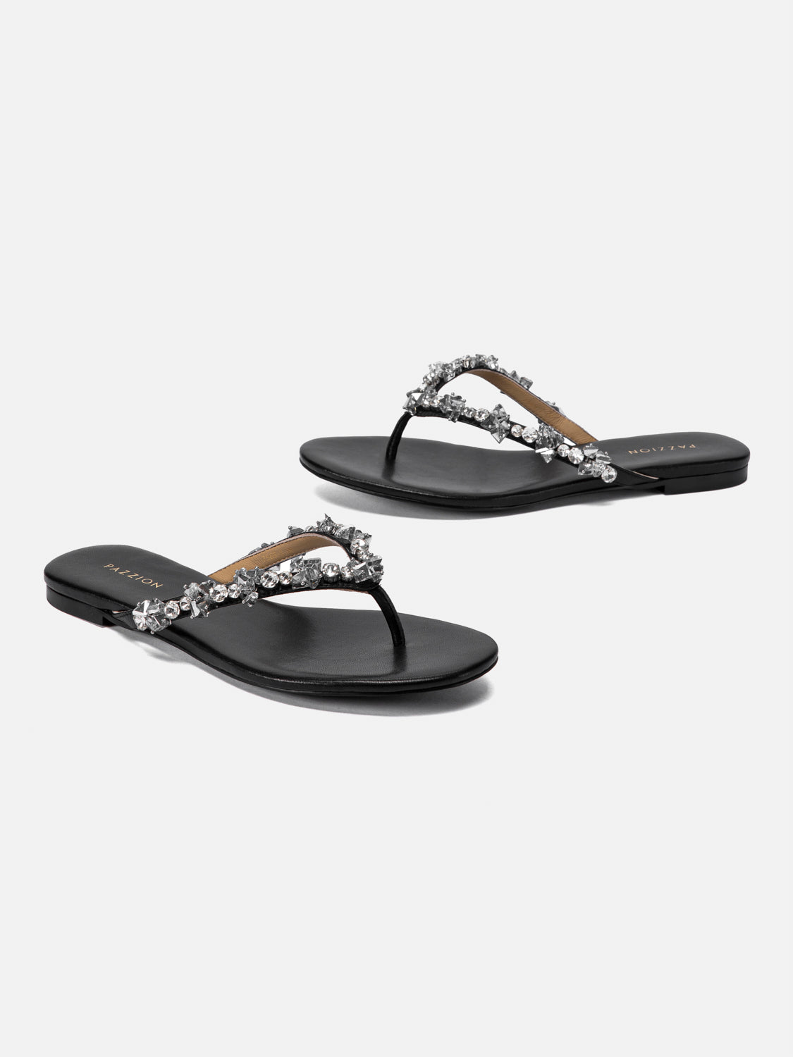PAZZION, Karessia Diamante Embellished Sandals, Black