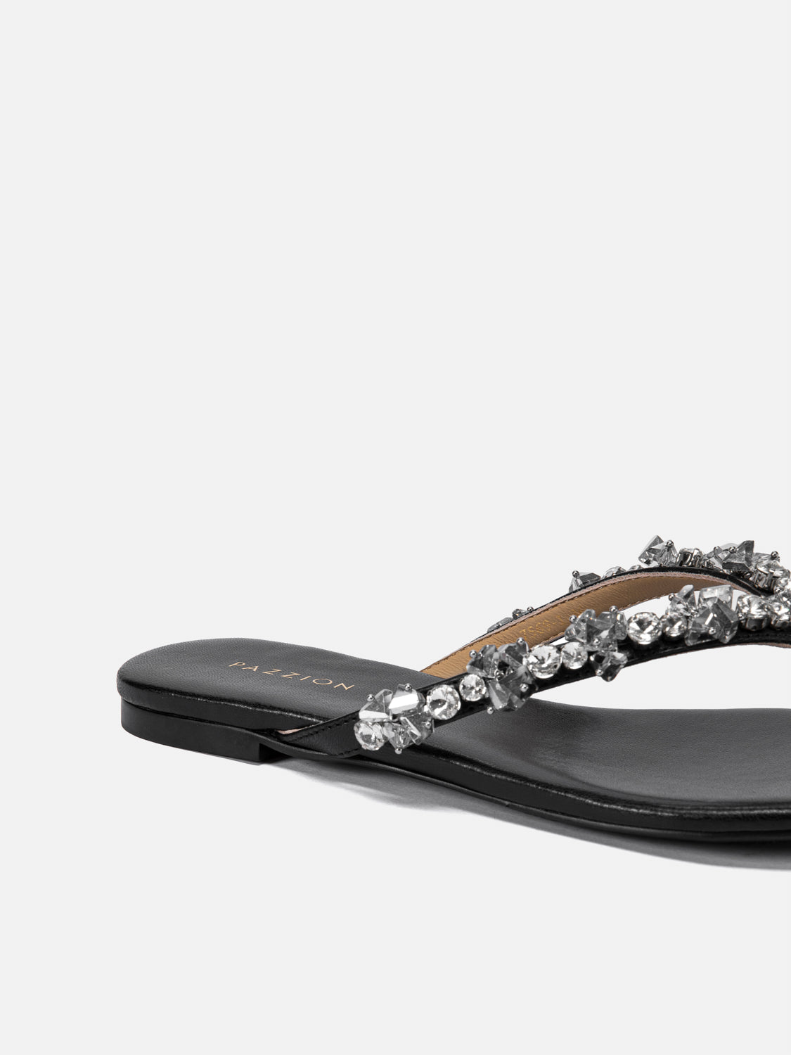 PAZZION, Karessia Diamante Embellished Sandals, Black