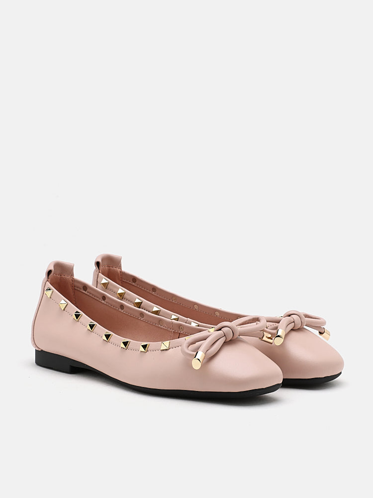 Pink studded flats outlet