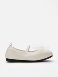 PAZZION, Katie Tulle Bow Mary Janes, Beige