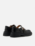 PAZZION, Kimora Double Buckle Brogue Loafers, Black