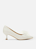 PAZZION, Kylie Tulle Bow Heels, Beige