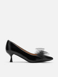 PAZZION, Kylie Tulle Bow Heels, Black