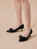 PAZZION, Kylie Tulle Bow Heels, Black