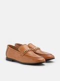 Lany Gold Chained Leather Loafers