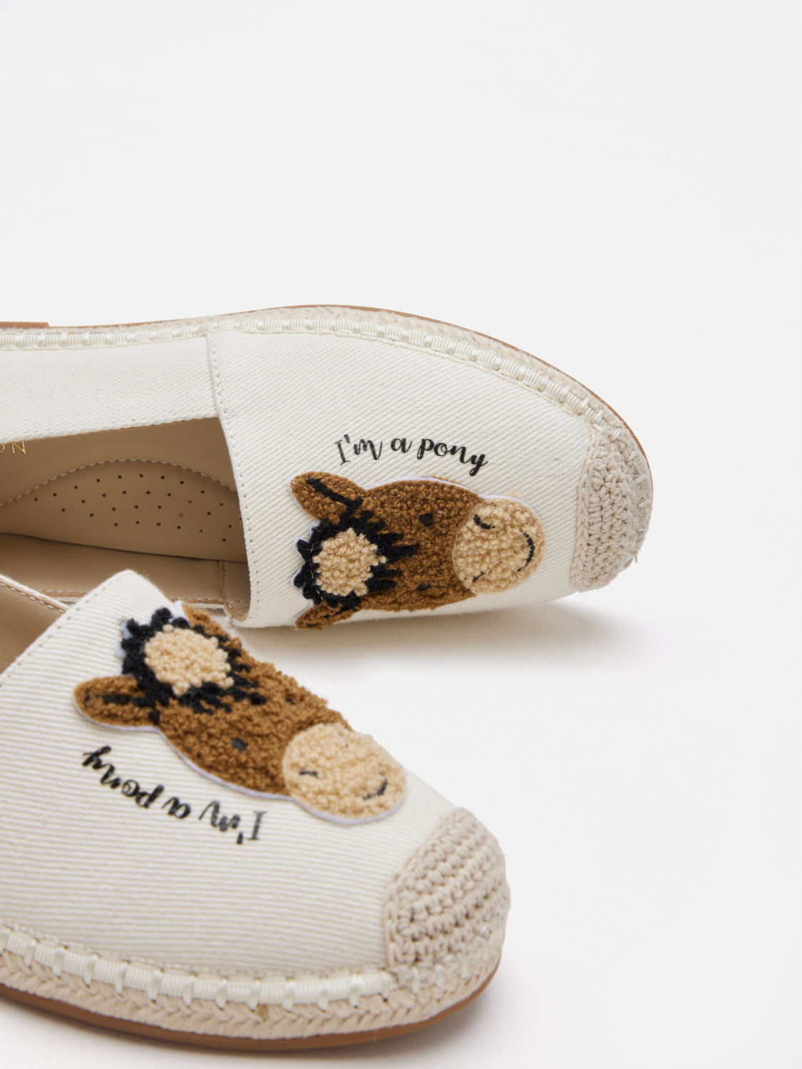 PAZZION, Larisse Horse Motif Espadrilles, Beige