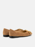 PAZZION, Lennox Buckled Square Toe Flats, Camel