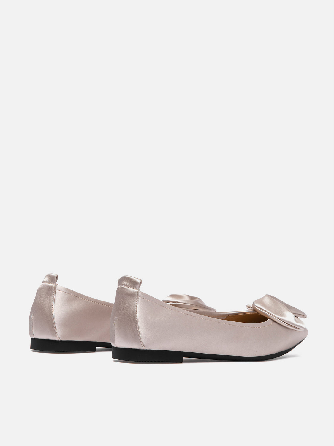 PAZZION, Lilia Pointed Toe Silk Flats, Champagne