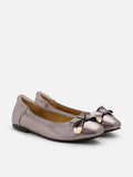 Lilith Polished Silver Ballet Flats