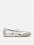 PAZZION, Liravelle Double-Strap Suede Mary Janes, Silver