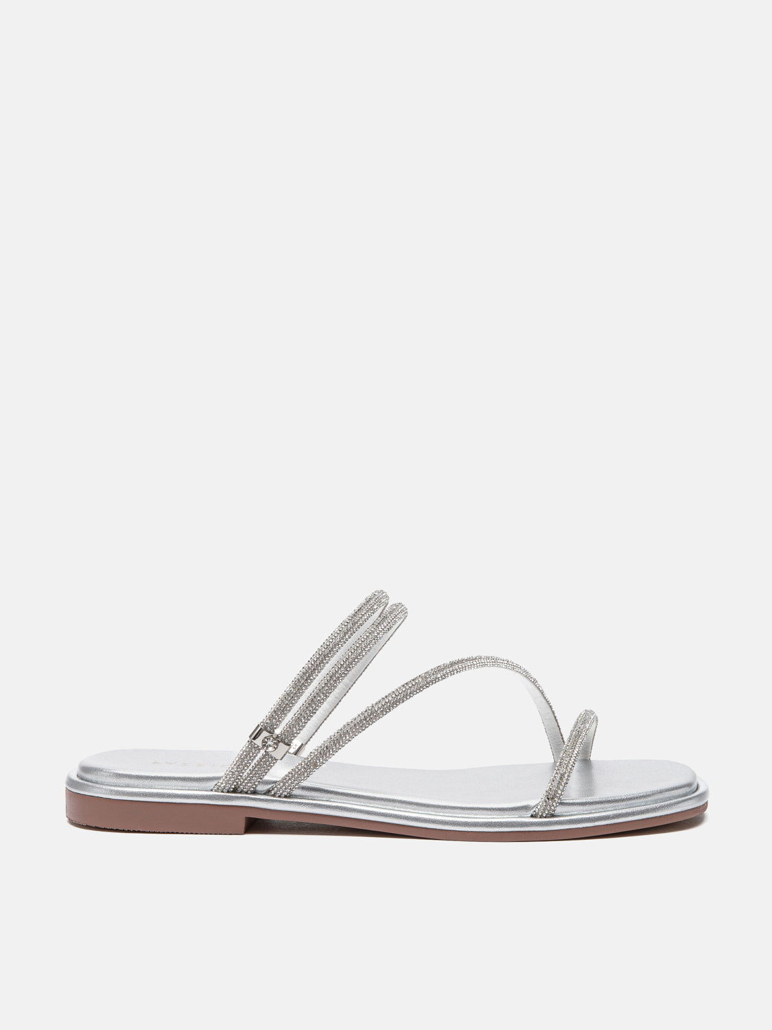 PAZZION, Lola Crystal Strap Sandals, Silver