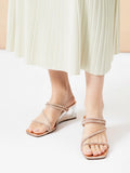 PAZZION, Lola Crystal Strap Wedges, Champagne