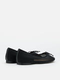 PAZZION, Lourdes Bow Mesh Flats, Black
