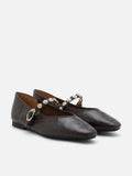 PAZZION, Lumi Coin-Studded Mary Janes, Brown