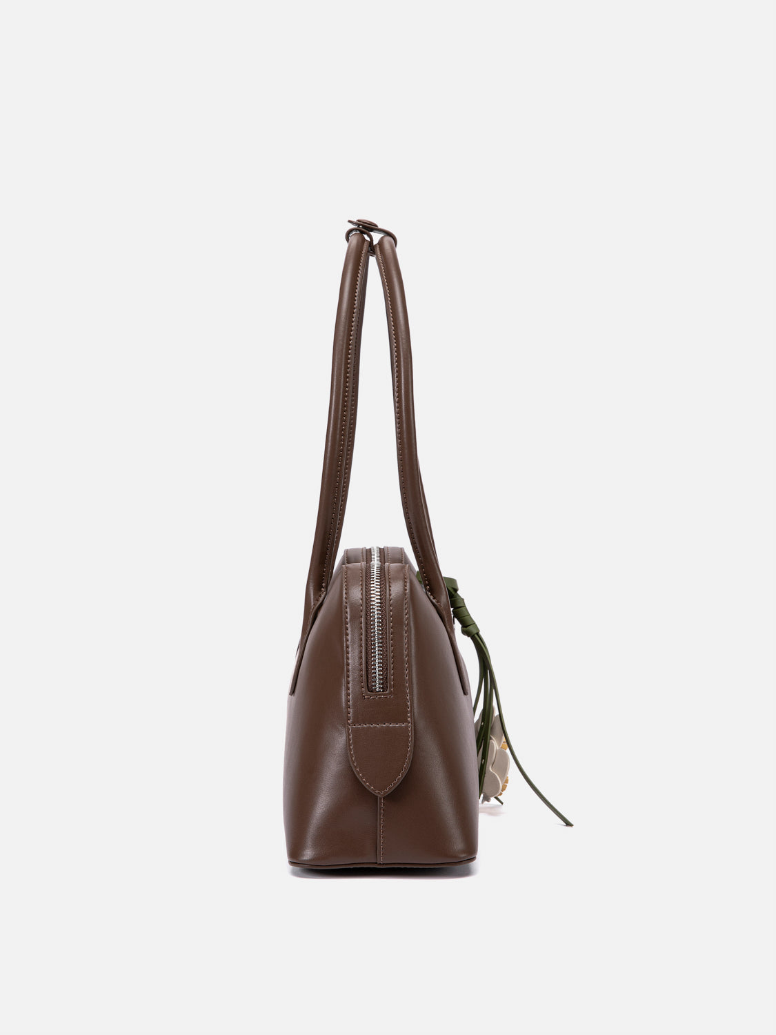 PAZZION, Lycorisse Orchid Leather Shoulder Bag, Darkbrown