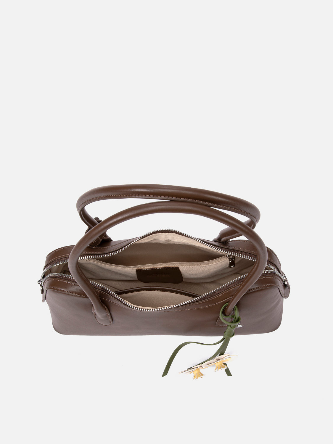 PAZZION, Lycorisse Orchid Leather Shoulder Bag, Darkbrown