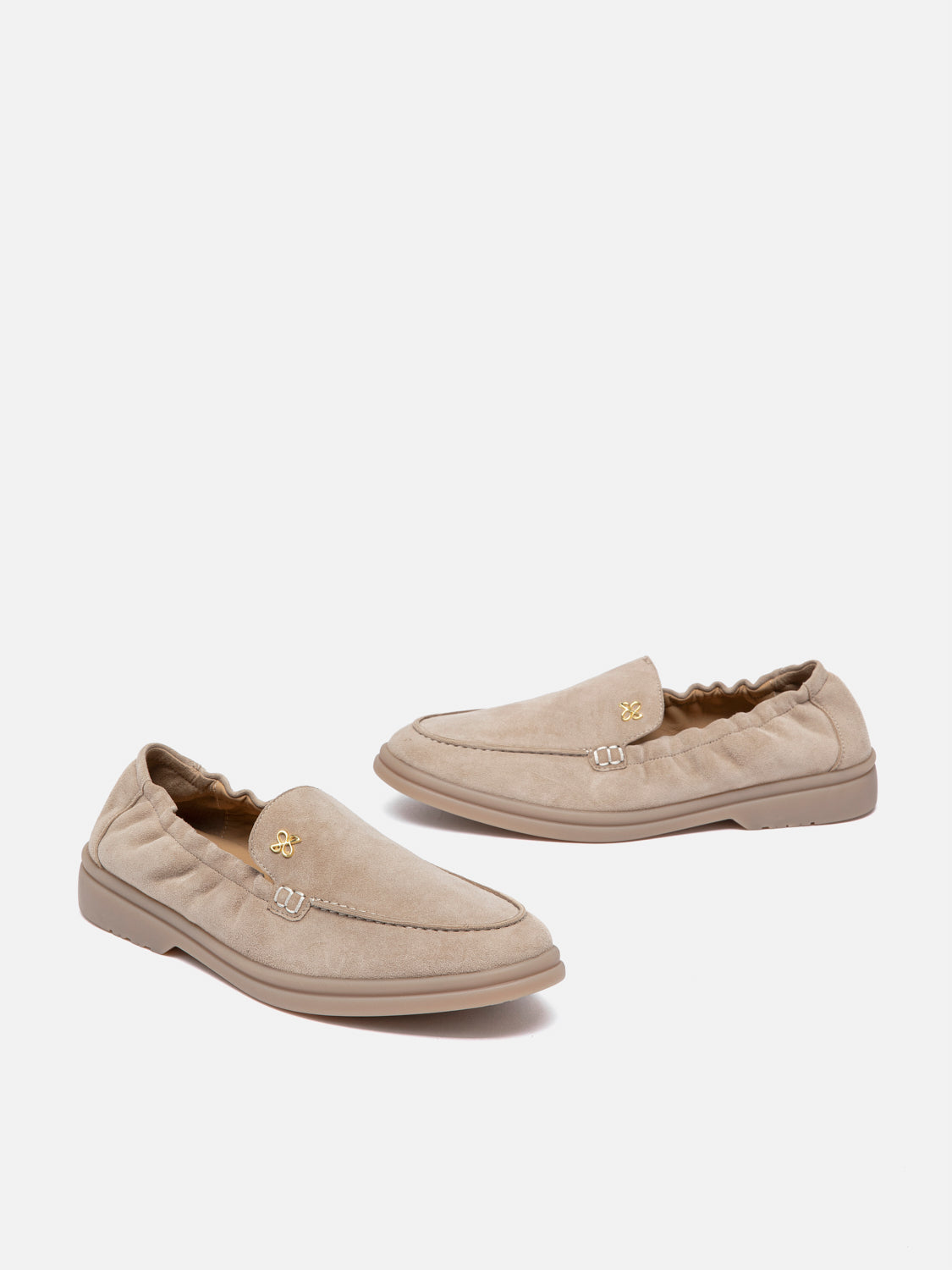 PAZZION, Mandy Suede Loafers, Almond