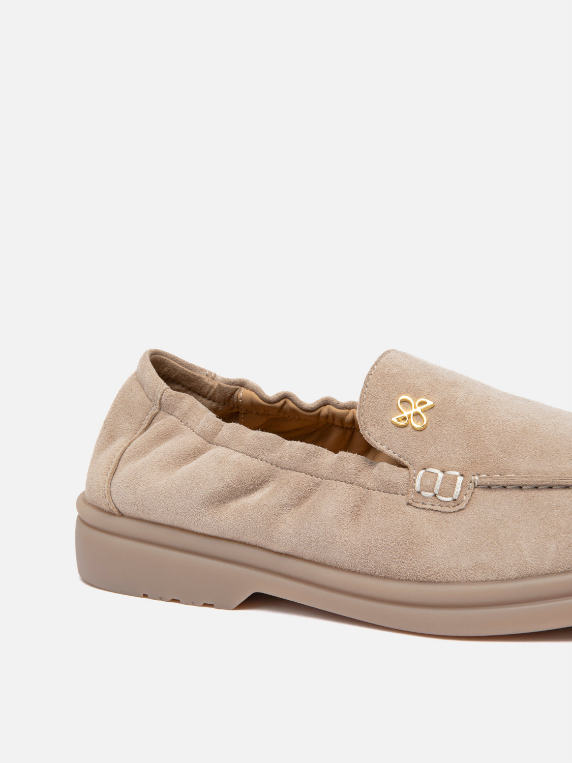 PAZZION, Mandy Suede Loafers, Almond