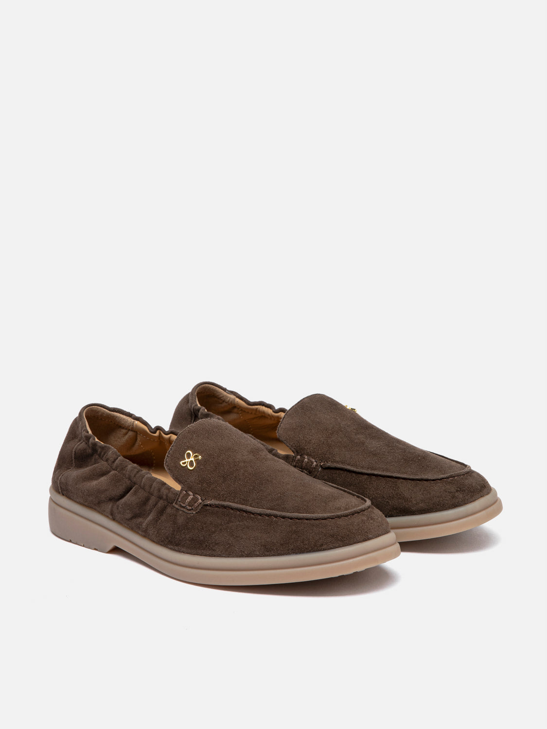 PAZZION, Mandy Suede Loafers, Darkbrown