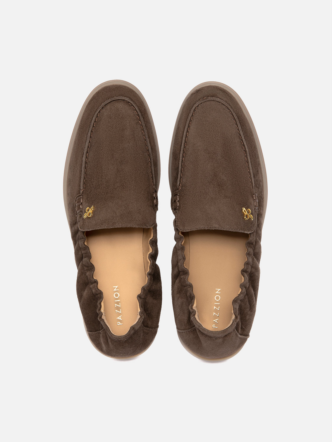 PAZZION, Mandy Suede Loafers, Darkbrown