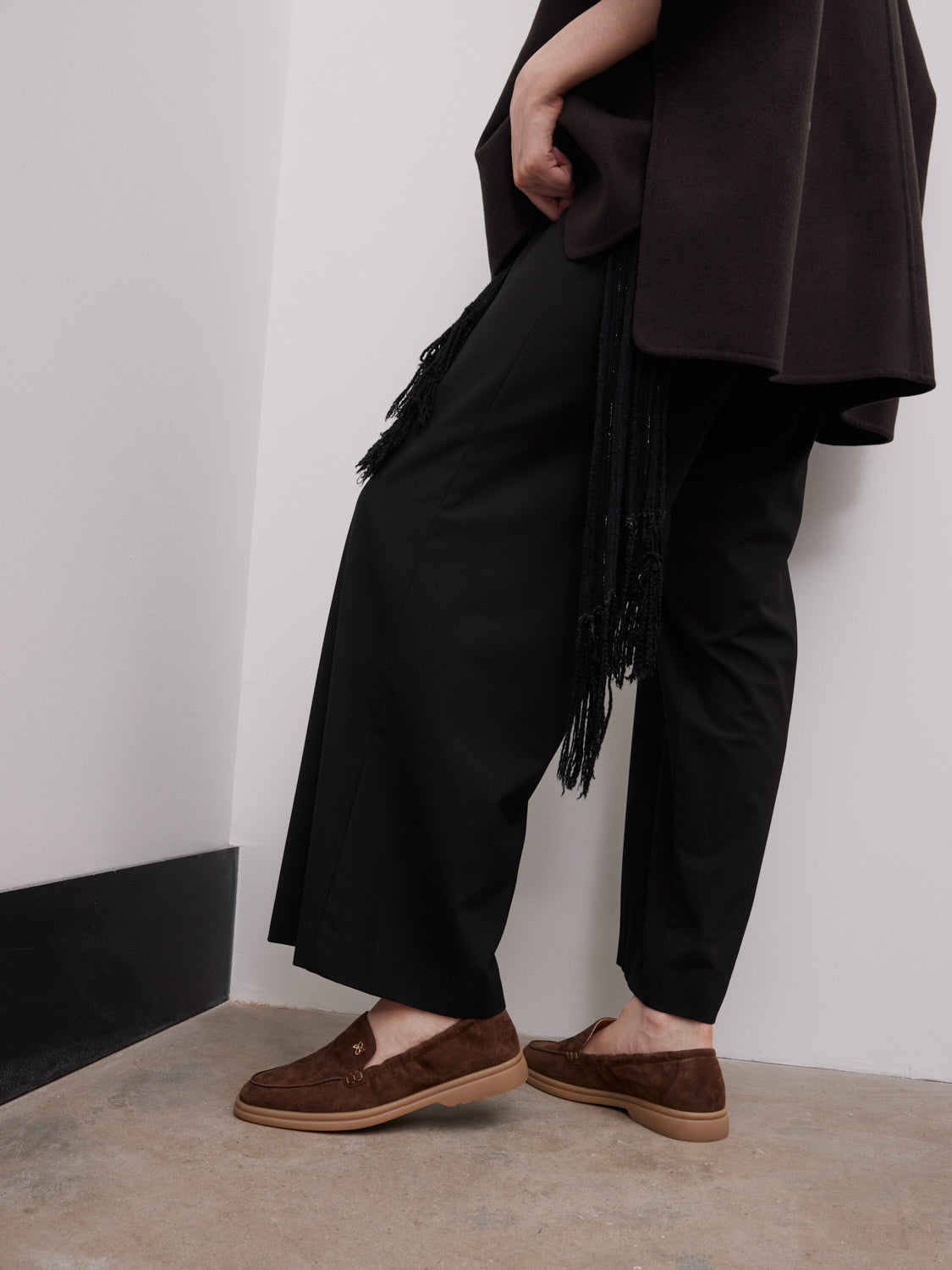 PAZZION, Mandy Suede Loafers, Darkbrown
