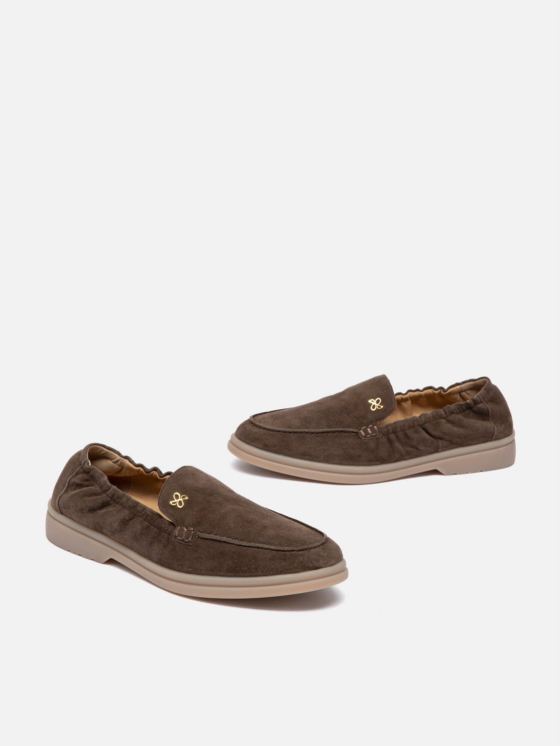 PAZZION, Mandy Suede Loafers, Darkbrown