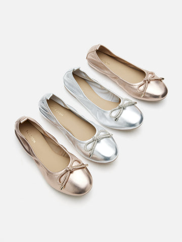 Mara Crystal Bow Ballerinas