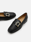 PAZZION, Marcel Classic Buckle Loafers, Black