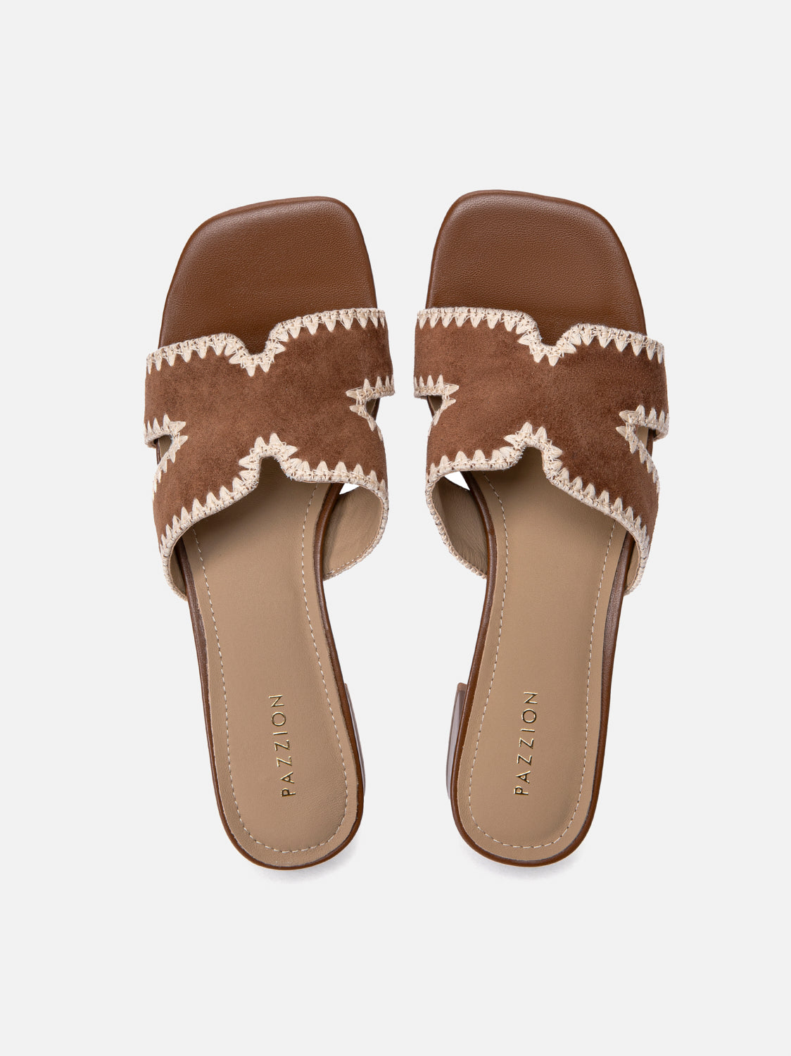 PAZZION, Marcella Suede Sandal Heels, Brown
