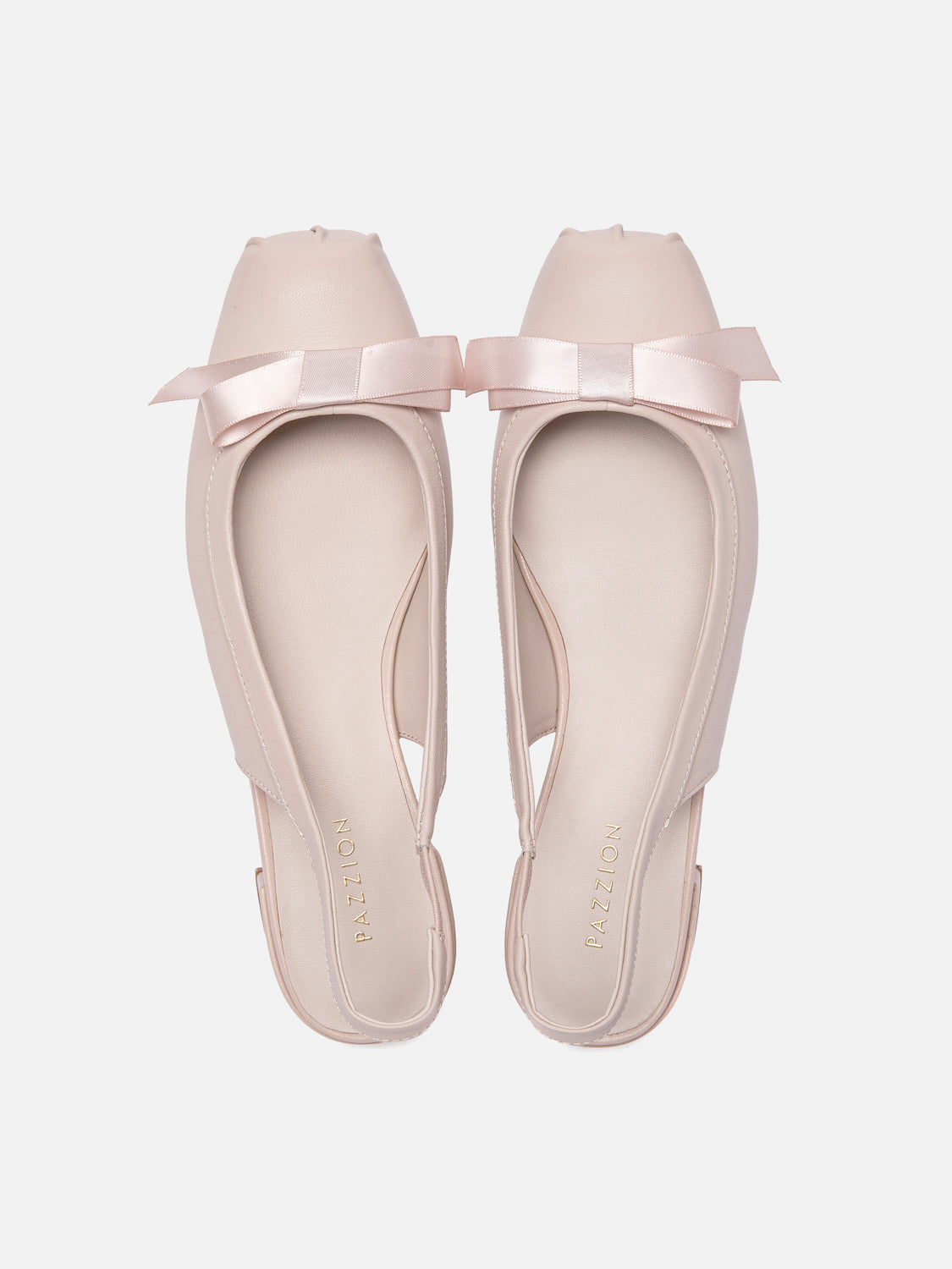 PAZZION, Margot Bow Low Leather Slingback Heels - Pink, Pink