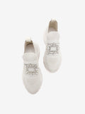 PAZZION, Marie Crystal Embellished Flyknit Sneakers, Beige