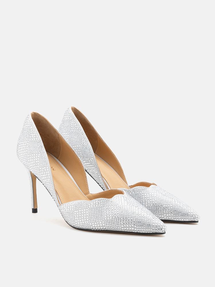 Mariella Crystal Embellished Pointed Toe Heels PAZZION
