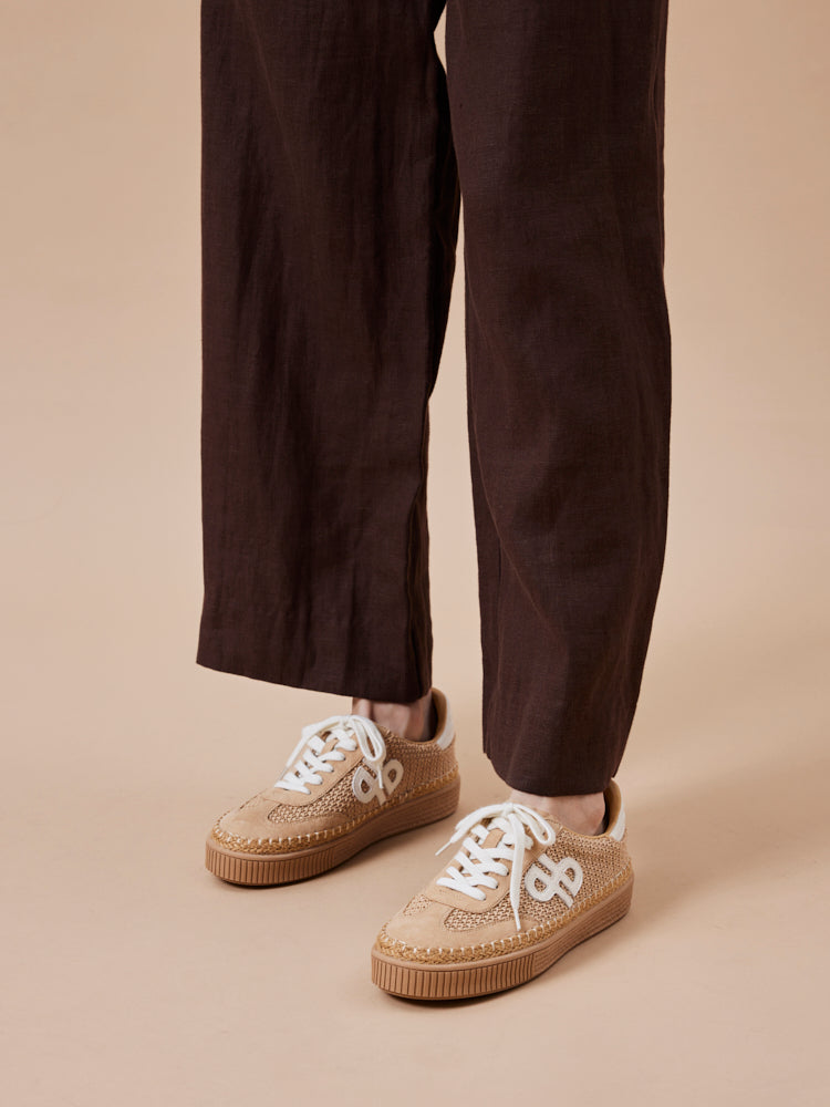 PAZZION, Maris Woven Jute Sneakers, Brown