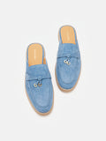 PAZZION, Mavis Suede Mules, Blue