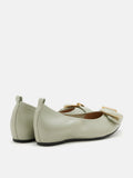 PAZZION, Megan Buckle Pointed Toe Flats, Green