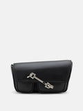PAZZION, Melody Metal Key Clasp Bag, Black