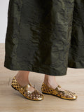 PAZZION, Mica Lattice Stitch Mary Janes, Gold