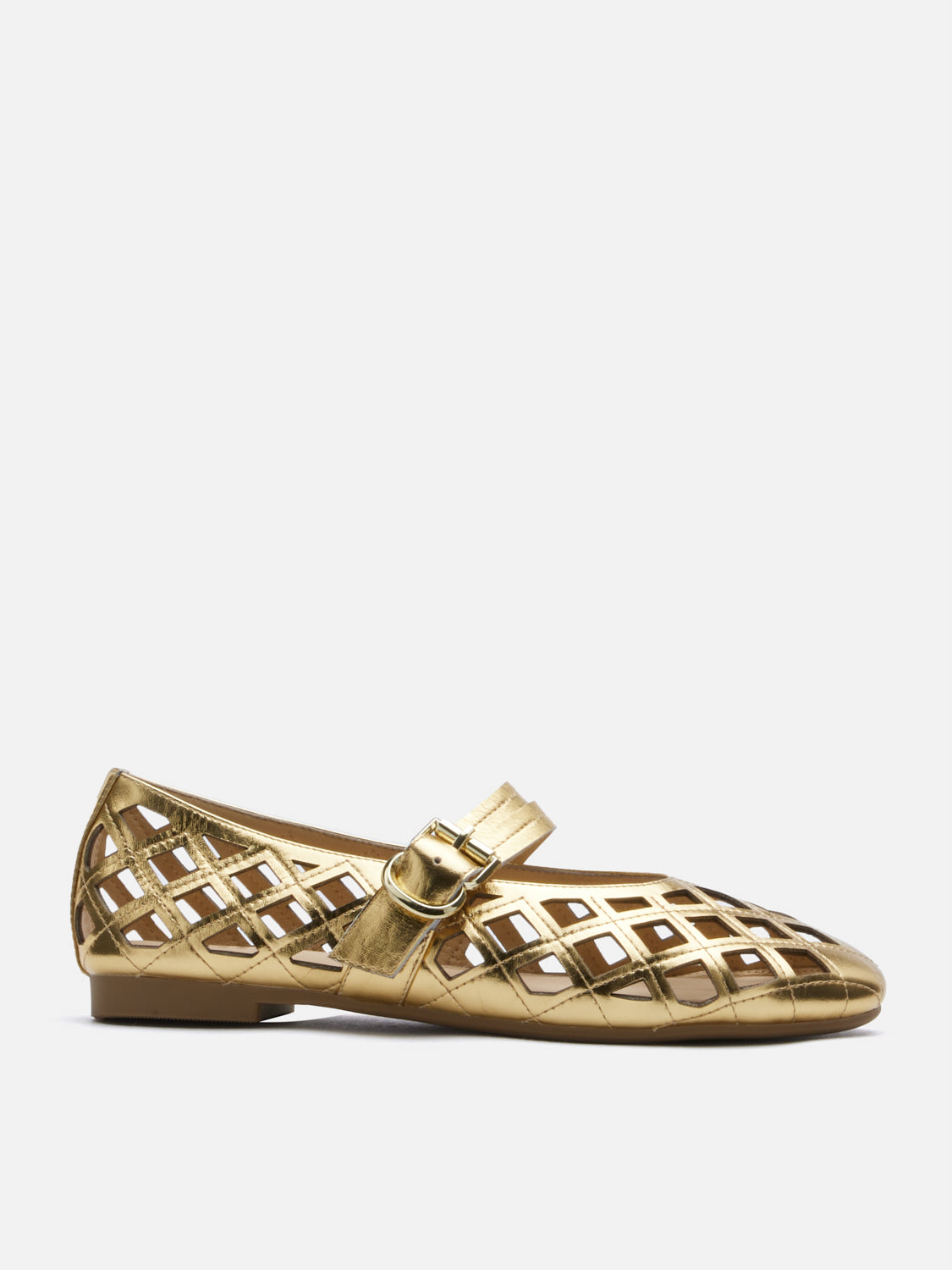 PAZZION, Mica Lattice Stitch Mary Janes, Gold