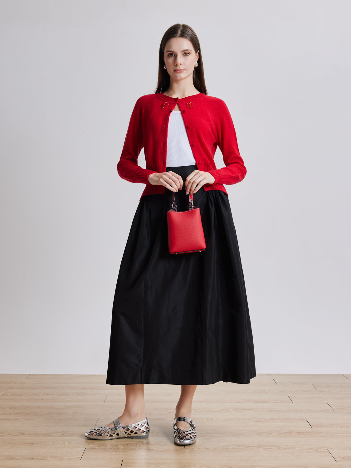 PAZZION, Mica Lattice Stitch Mary Janes, Silver