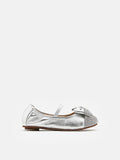 PAZZION, Mini Ayelet Diamante Mary Jane Ballerinas, Silver