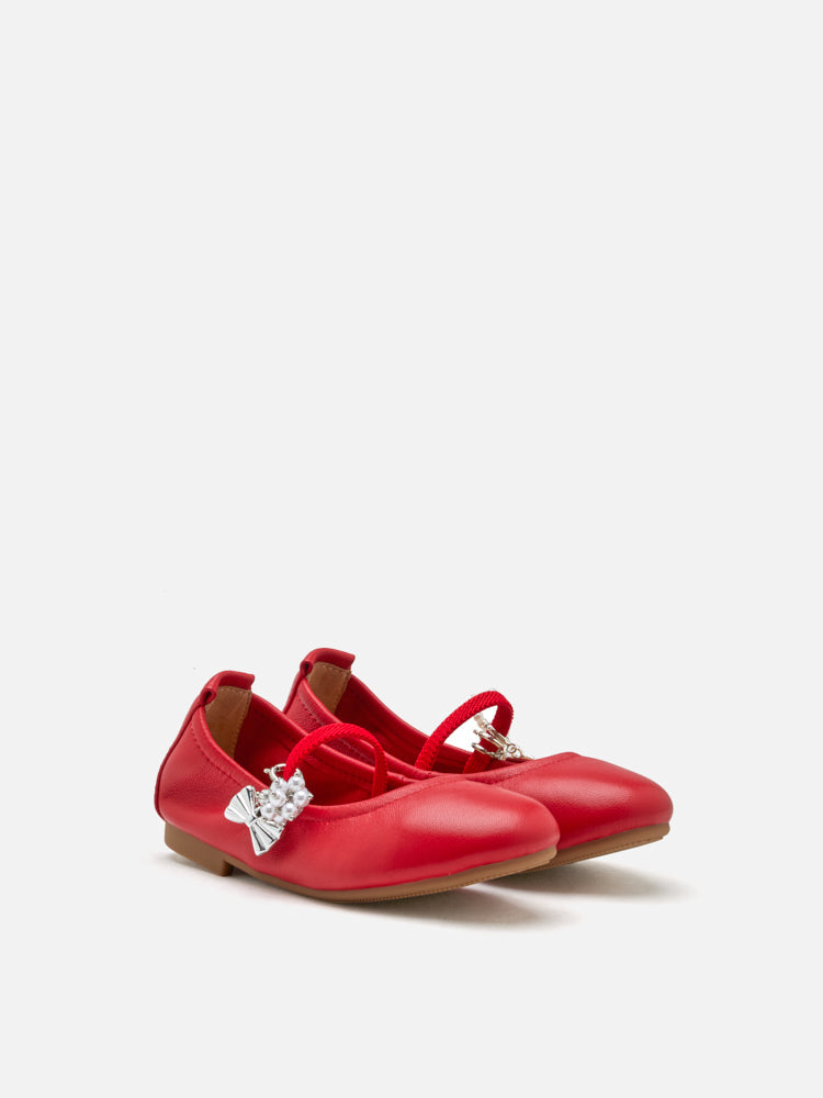 PAZZION, Mini Cheryl Charm Mary Janes, Red