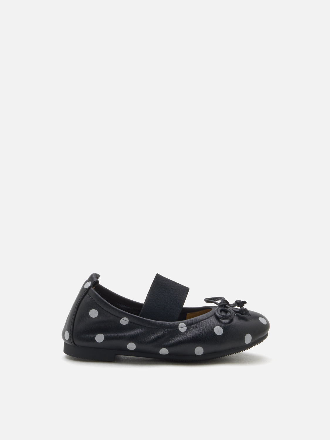 PAZZION, Mini Kalina Polka Dot Leather Mary Janes, Black